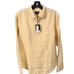 Club Monaco Men’s LINEN Shirt Button Down Slim Fit Pocket Sz S NWT
